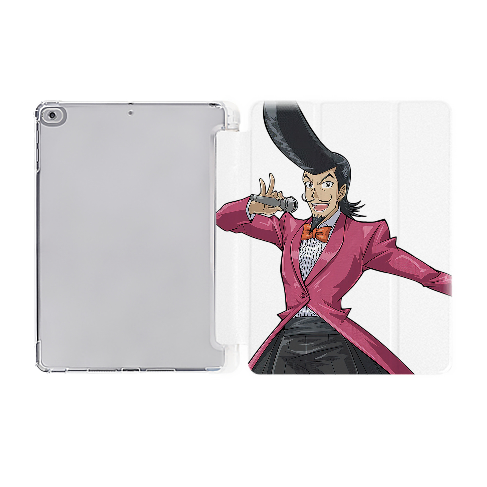 （画像用） 遊☆戯☆王 Yu-Gi-Oh! IPad ケース ペン収納付き 三つ折りスタンド PUレザー×シリコン 対応機種9.5/10.5/10.9インチ